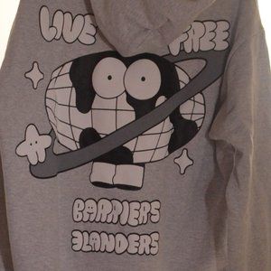 Barriers 3Landers Live Free Heavyweight Heather Gray Hoodie Sweatshirt Medium